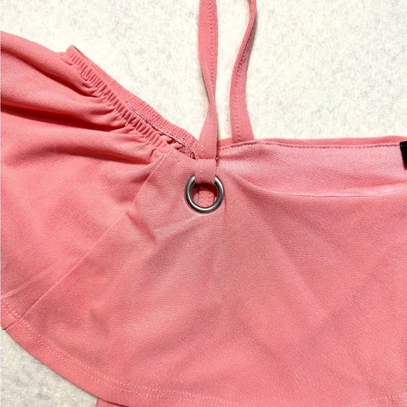 Pink Ruffle Off-Shoulder Top - Picture 4 of 7